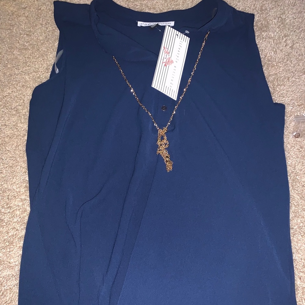 Blouse blue tank top